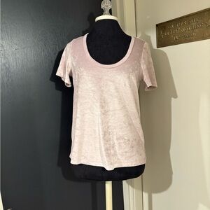 💜 Pure and Good by Anthropologie Lavender Velvet Tee shirt top